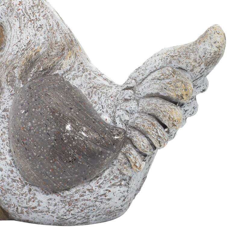 Polystone Chicken Indoor Outdoor Garden Sculpture - Gray - Roche River Decor