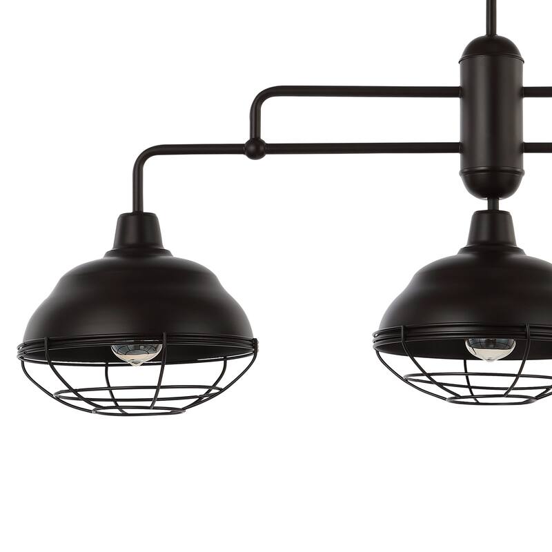 Cora 10.38" 1-Light Industrial Farmhouse Iron LED Pendant, Oil Rubbed Bronze by JONATHAN Y