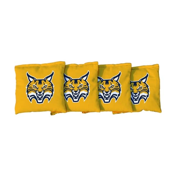 slide 2 of 3, Quinnipiac University Bobcats Yellow Cornhole Bags All-Weather Resin Filled