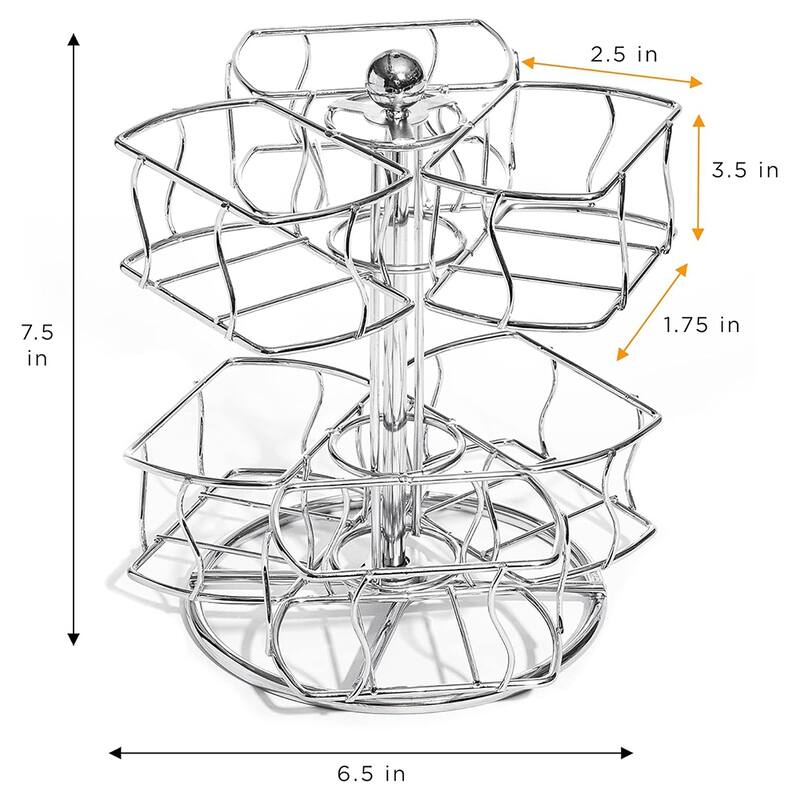 2-Tier Tea Bag Spinning Carousel Organizer, Revolving Countertop Storage for Pantry, Holds Up to 60 Large Tea Bags