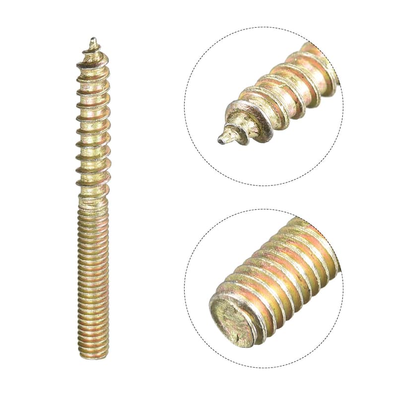 Hanger Bolts, Double End Thread Dowel Screws for Wood Furniture 30pcs
