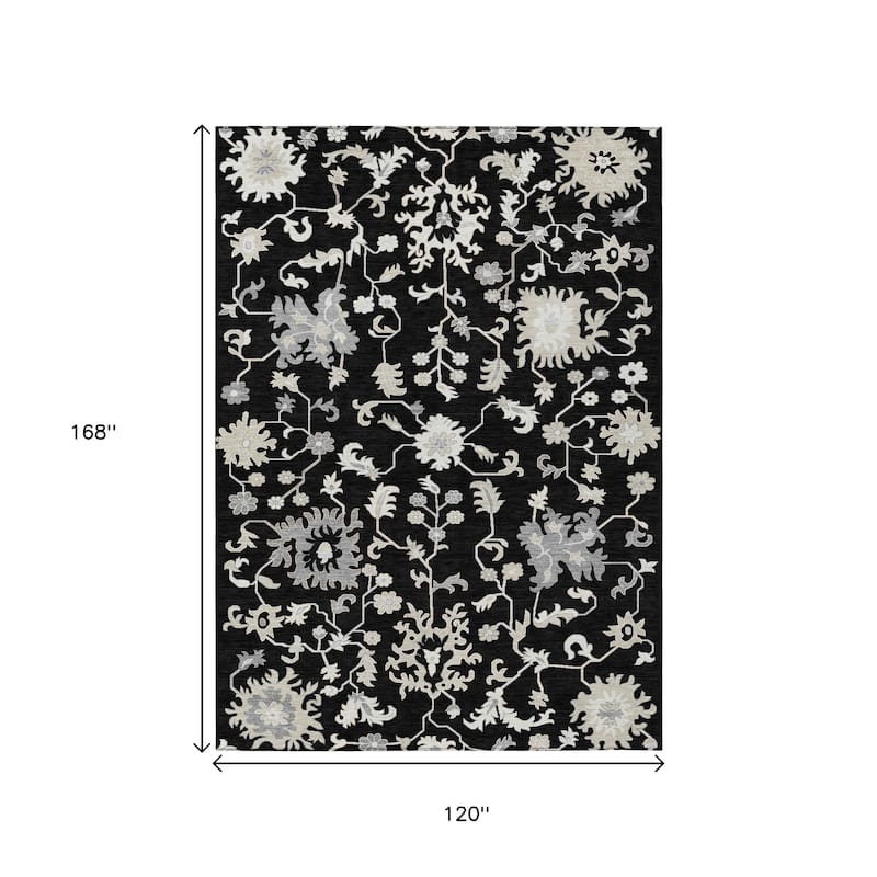 HomeRoots Floral Transitional Rectangle Outdoor Rug