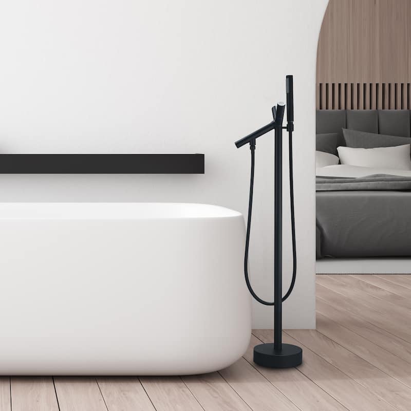 Altair Brulon Double Knob Handle Freestanding Floor Mounted Tub Filler with Handshower