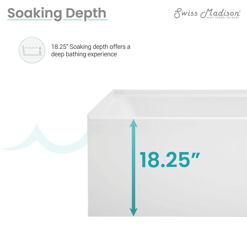 Lausanne 54" X 30" Right-Hand Drain Alcove Bathtub With Apron - 30x54 Right