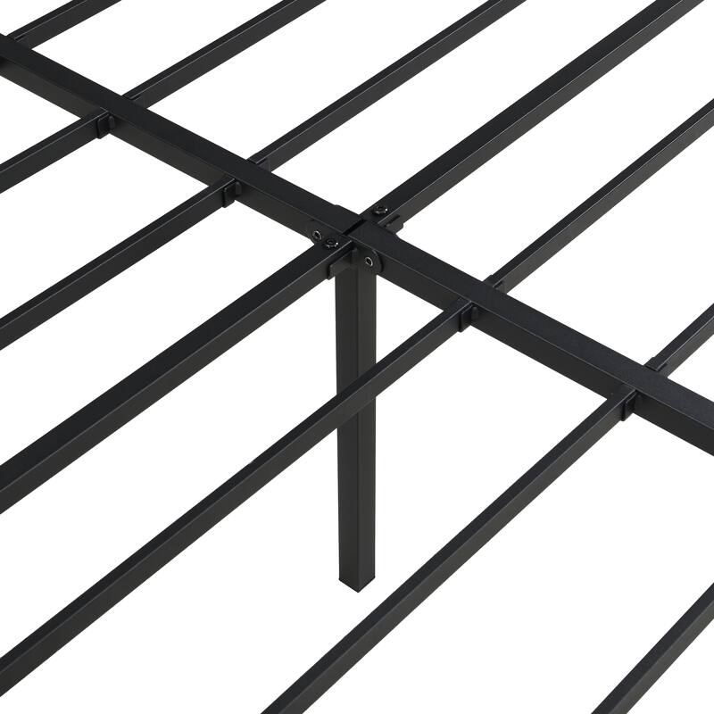 Queen Size Bed Frame, Heavy Duty Metal Bed Frame, Quick & Easy Assembly, No Noise, Black