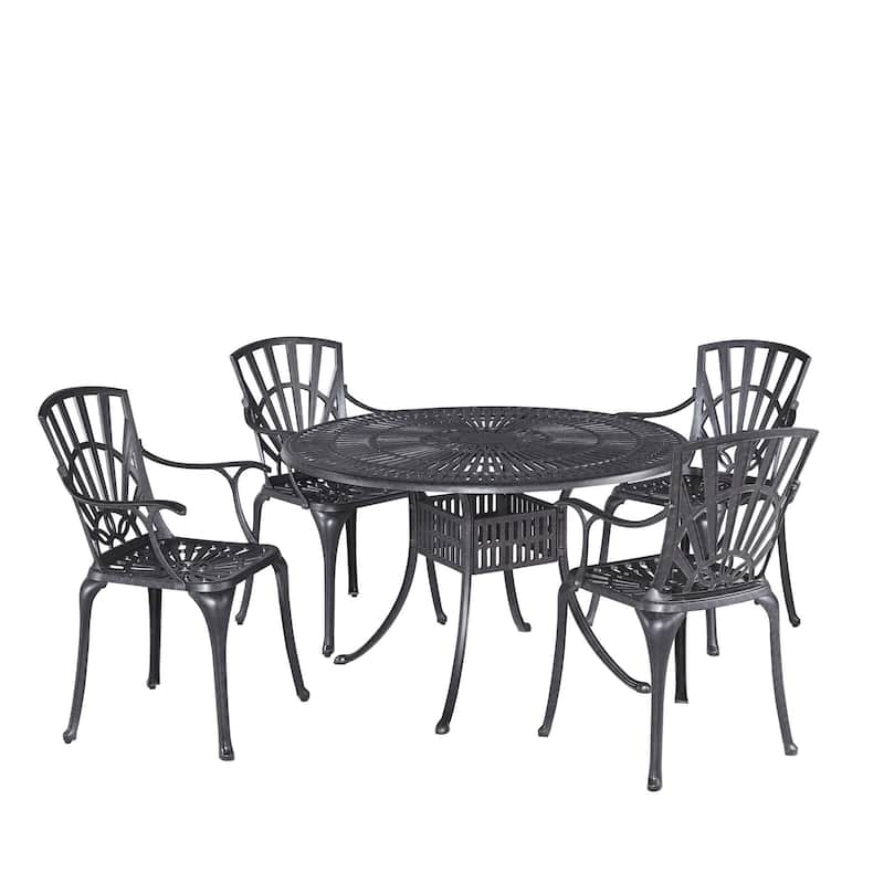 Grenada 5 Piece Outdoor Dining Set by homestyles - Charcoal - 5-Piece Sets