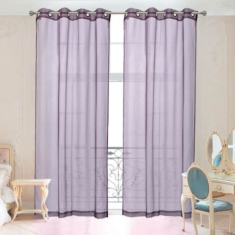 2 Piece Window Sheer Curtains Grommet Panels for Bedroom/Living Room