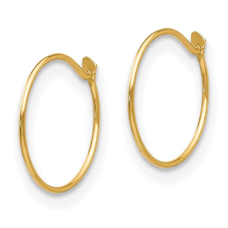 Curata 14k Yellow Gold 10x1mm Polished Small Endless Hoop Earrings