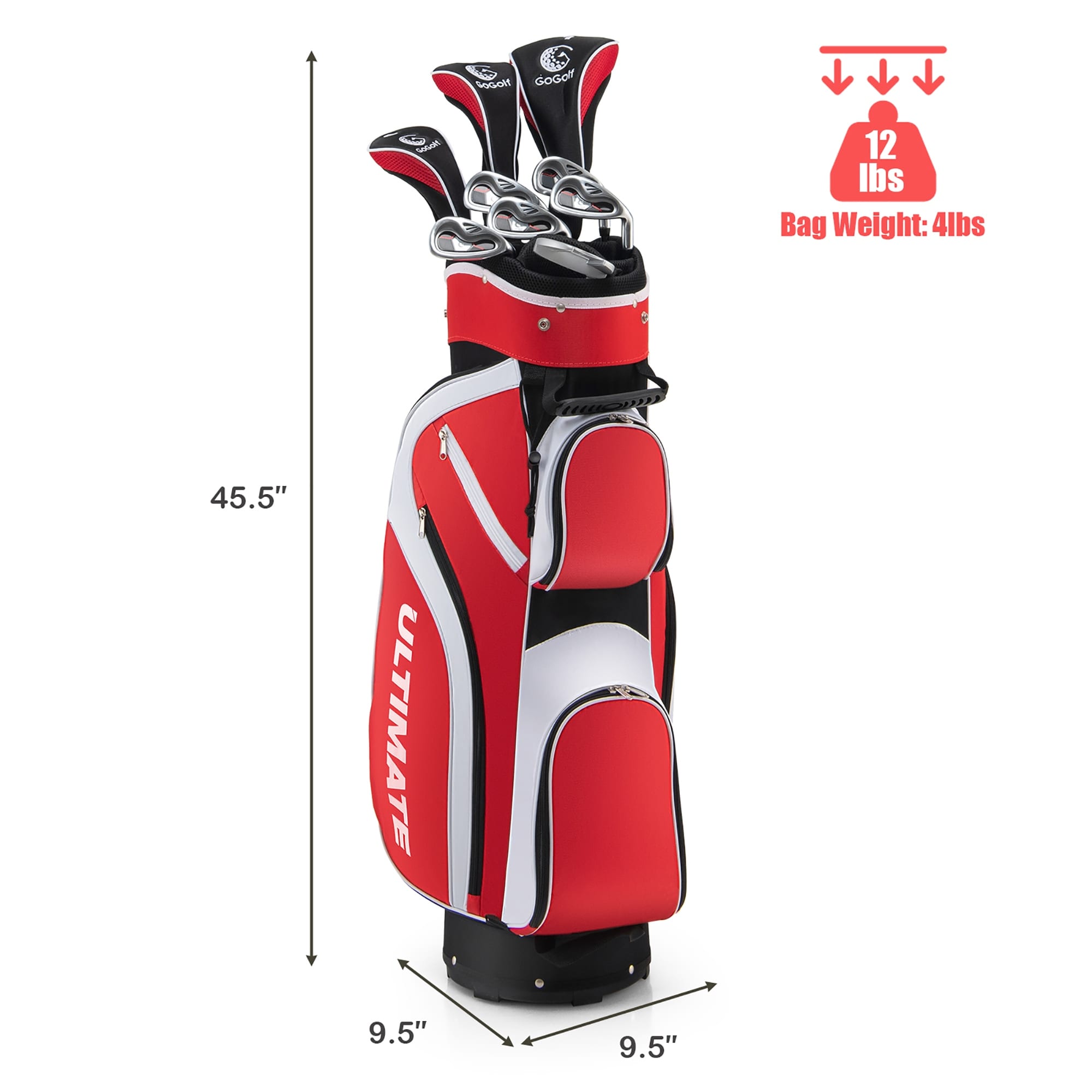 Set 10 Pieces Golf Clubs Set includes Alloy Driver Red/Black/Pink - On Sale  - Bed Bath & Beyond - 37563844
