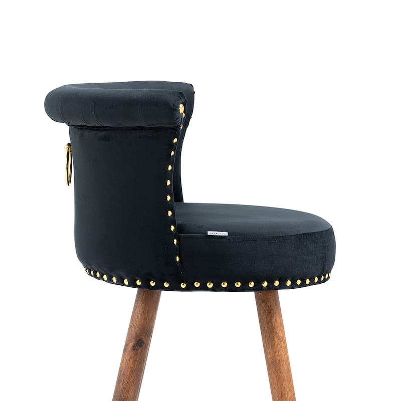 COOLMORE Vintage Upholstered Bar Stools with Backrest and Footrest, Fixed Height 360° Rotation for Kitchen, Dining, Home Bar