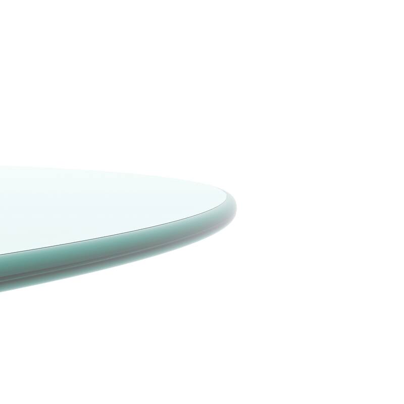 Bornmio 20-inch Round Tempered Glass Table - 20.00 x 20.00 x 0.24
