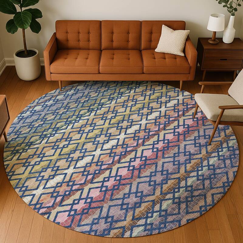 Machine Washable Indoor/ Outdoor Cabo Stripe Chantille Rug