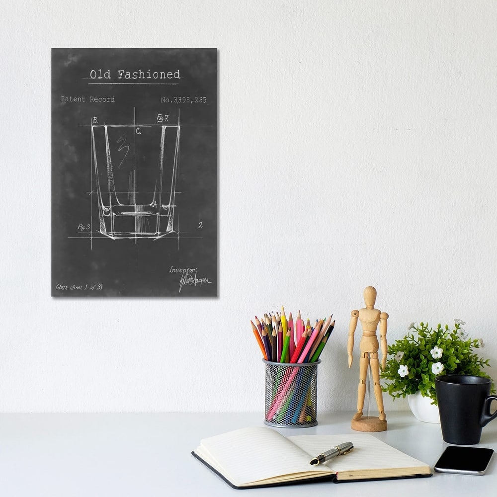 iCanvas "Barware Blueprint I" by Ethan Harper Canvas Print