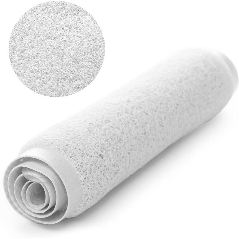 White Loofah Shower Tub Mat With Non-Slip Suction Cups - 29" x 17"