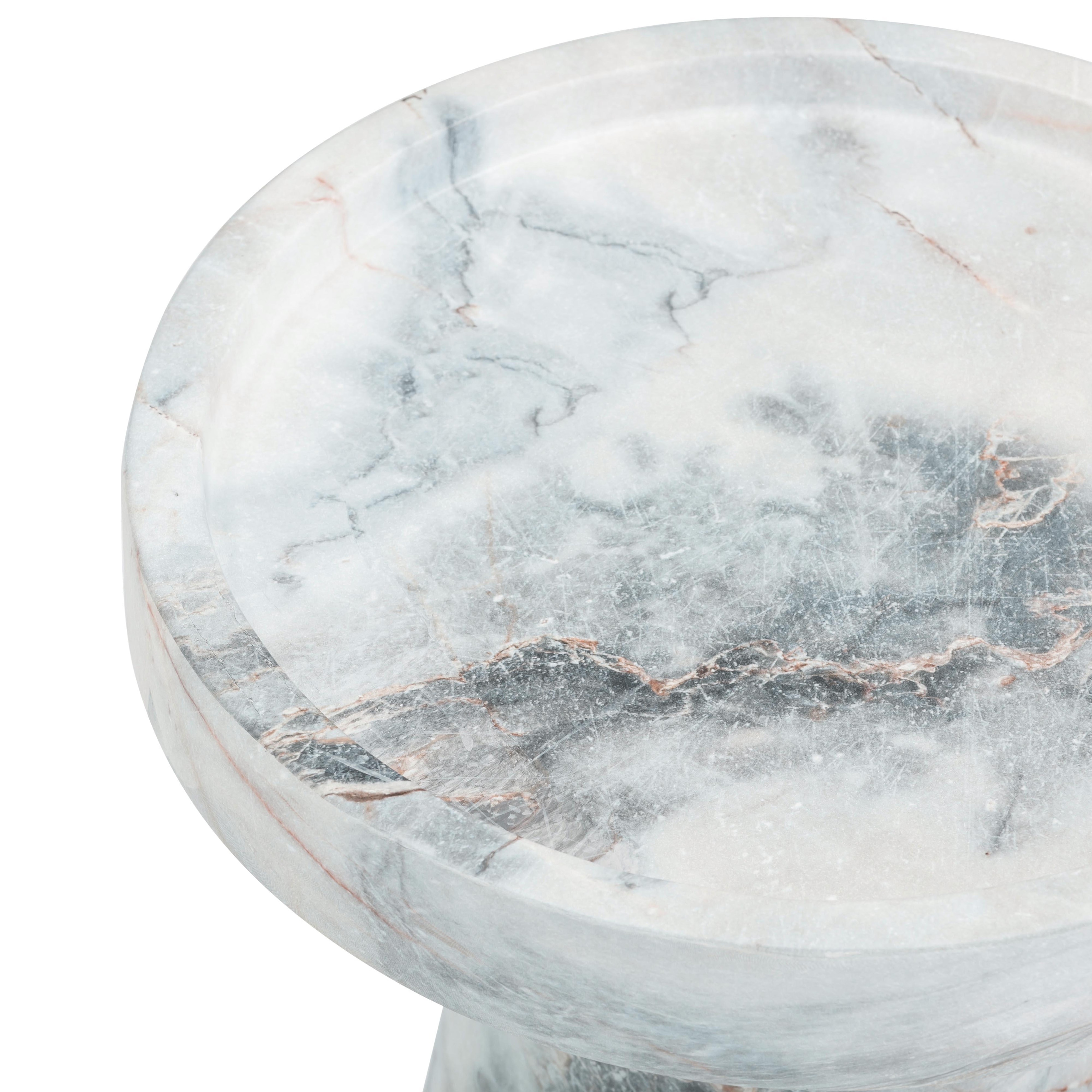 Zara Aegean Marble Indoor / Outdoor Side Table - Bed Bath & Beyond