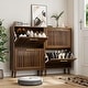 preview thumbnail 3 of 12, Shoe Cabinet, Shoe Storage Cabinet with Louvered 2 Flip Drawers, Freestanding Shoe Organizer Cabinet
