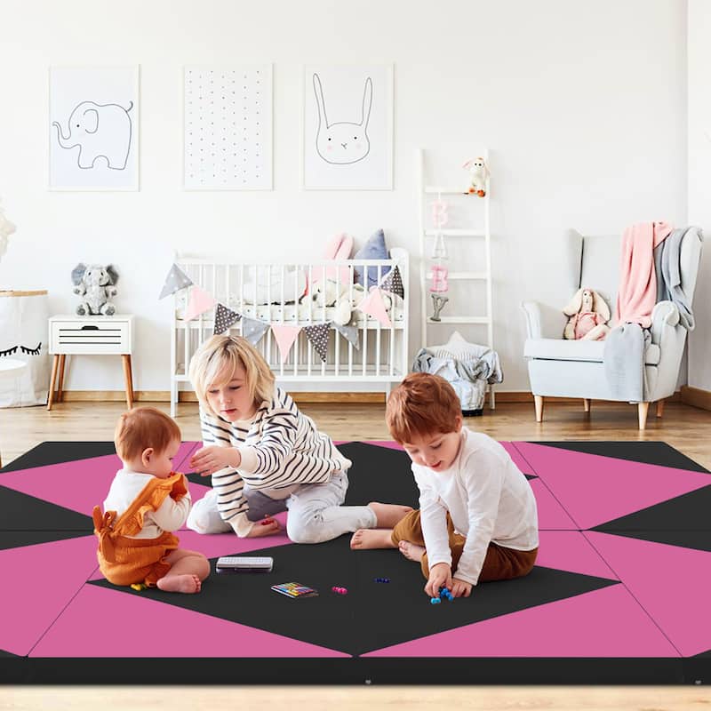 Gymax Gymnastics Gym Mat 4-Panel Folding Lightweight Gymnastics