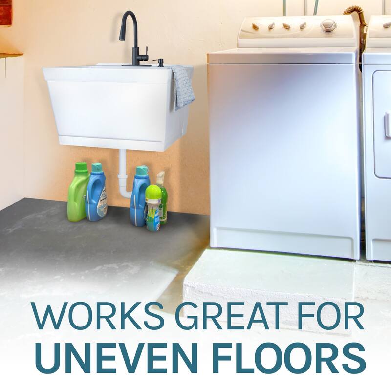 TEHILA 19-Gallon Wall-mounted Utility Sink 22.88 in. W Laundry Tub with Pull-down Faucet