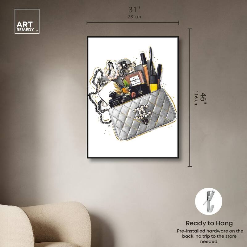 Grey Treasure Bag Canvas by Art Remedy