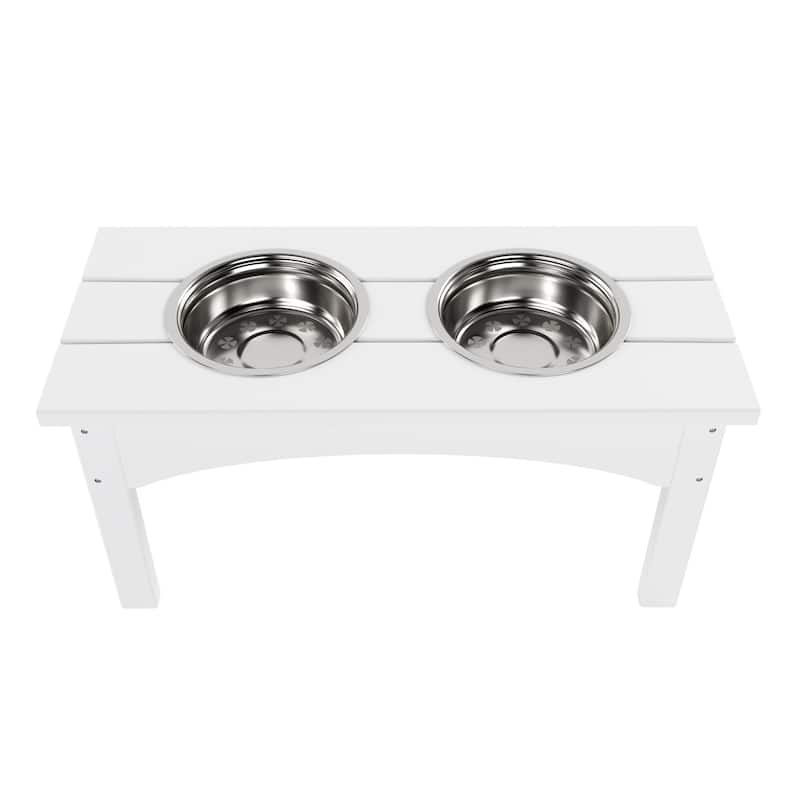 Polytrends Elevated Pet Feeder with Stainless Steel Bowls - N/A