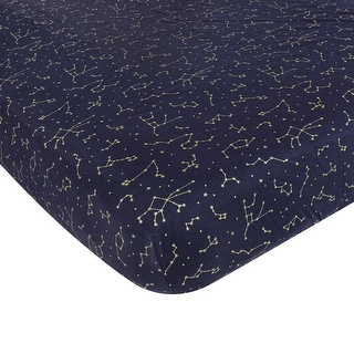 Hudson Baby Cotton Fitted Crib Sheet, Navy Constellation, One Size - Navy Constellation - One Size
