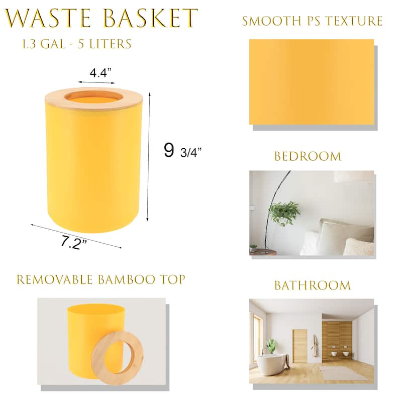 Yellow Padang Bathroom Accessory Set 7-Pieces Bamboo