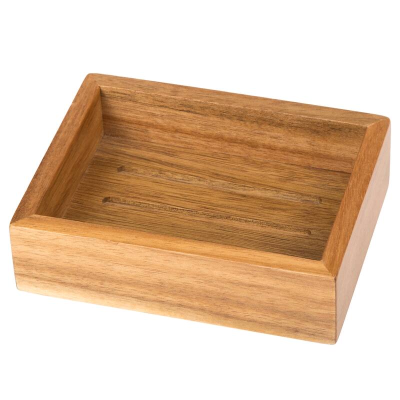 Creative Home Acacia Bath Rectangular Dish, Soap Tray, Holder - Brown