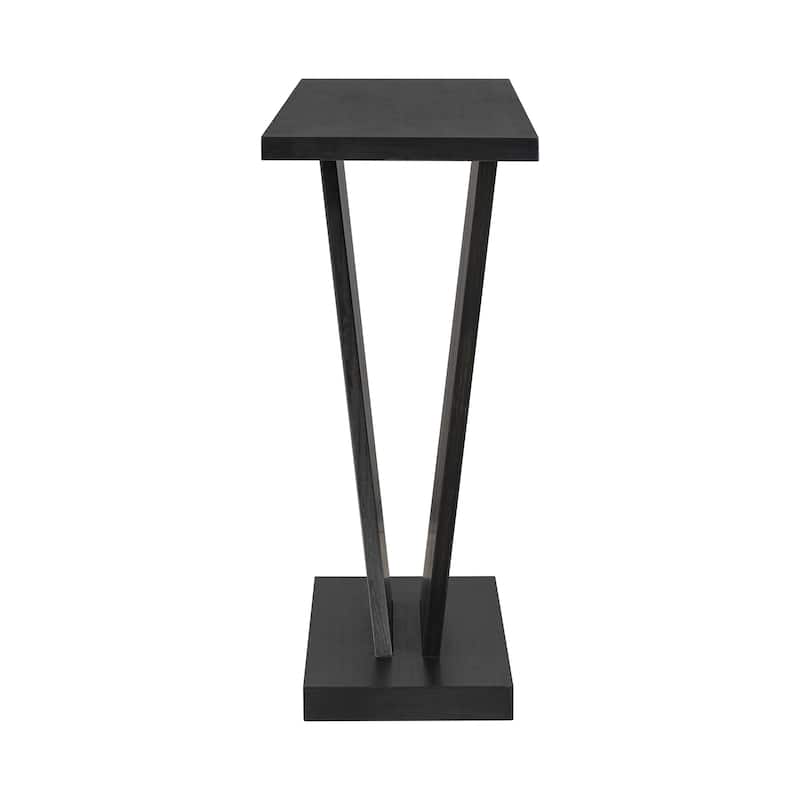 Console Table With Natural Wood Veneer,V-Base Design For Classic Versatility,Easy Assembly