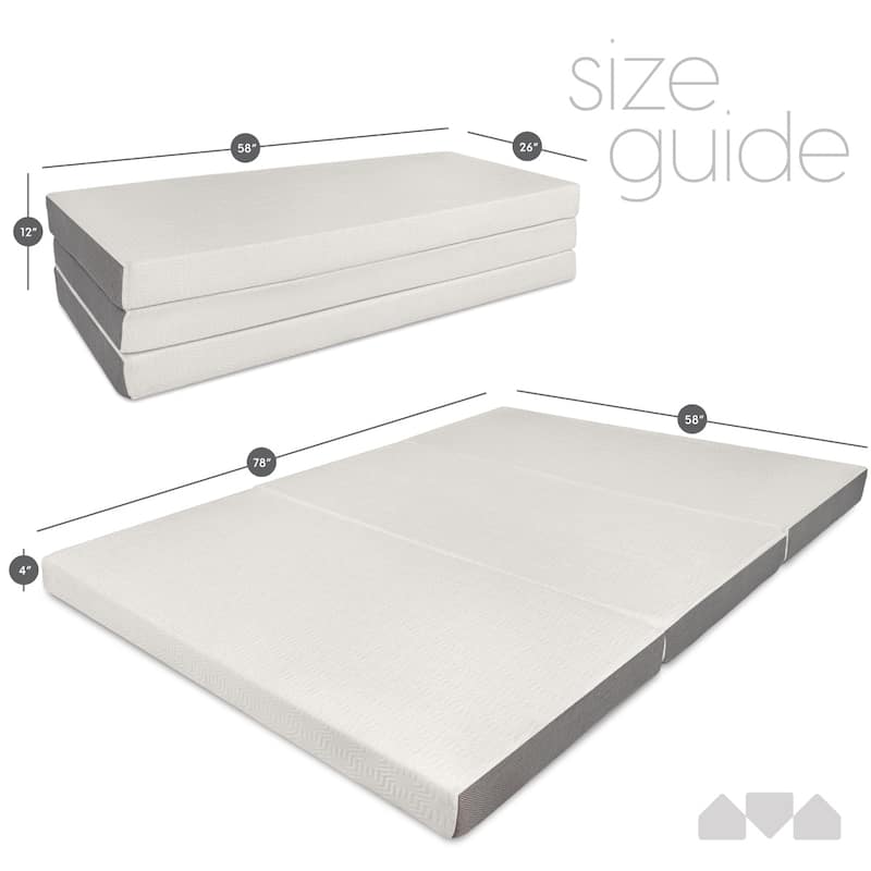 Milliard 4 Tri Folding Queen size Mattress with Ultra Soft Removable Cover  - On Sale - Bed Bath & Beyond - 21802151