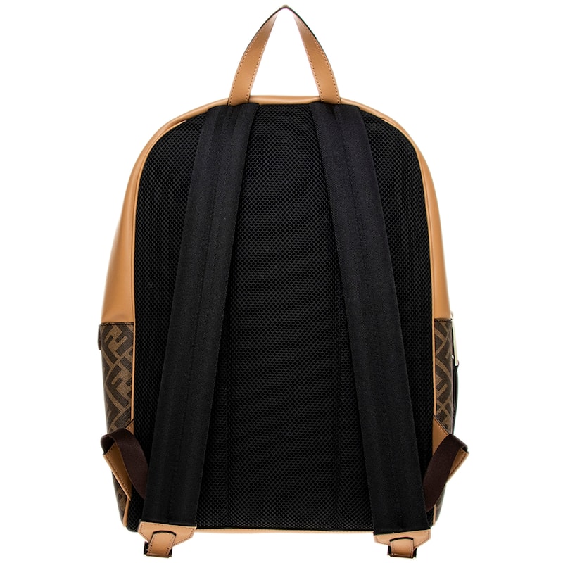 Fendi Men's Chiodo Medium Diagonal FF Backpack - Brown