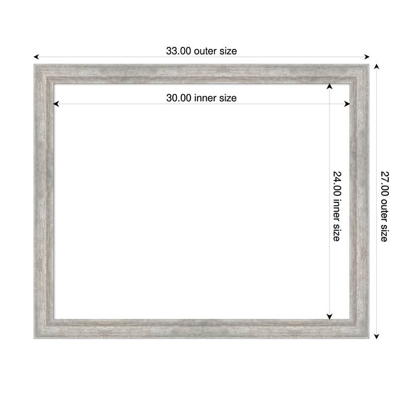 Amanti Art Angled Bronze Framed Dry Erase Magnetic Board - 33 x 27 in - Angled Silver