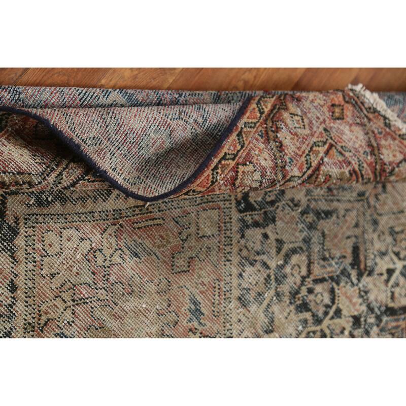 Hand Knotted Oriental 100% Wool Carpet Traditional Geometric Black Mahal Area Rug - 6' 6'' X 4' 1''