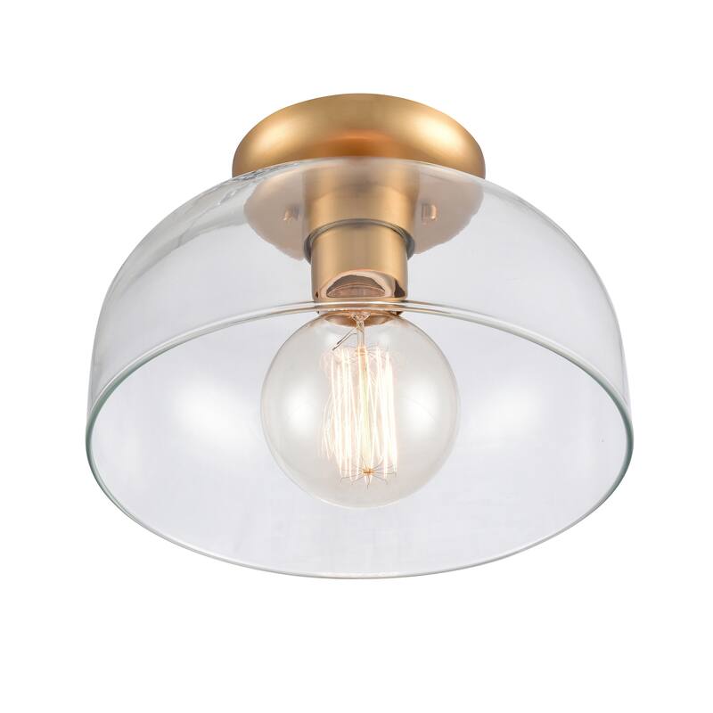 Elk Home Brewer Multiple Finishes With Glass Shade 1 Light Semi Flush Mount