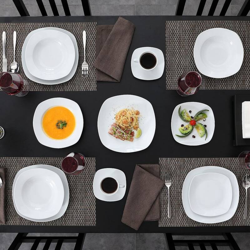 MALACASA Elisa Basic Porcelain Dinnerware Set (Service for 6)