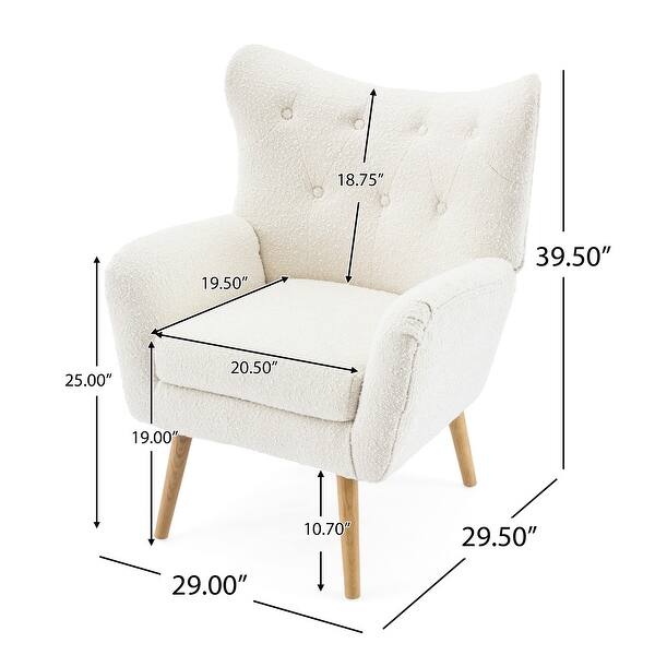 Modern Fabric Wingback Accent Chair with Wood Legs - Bed Bath & Beyond ...