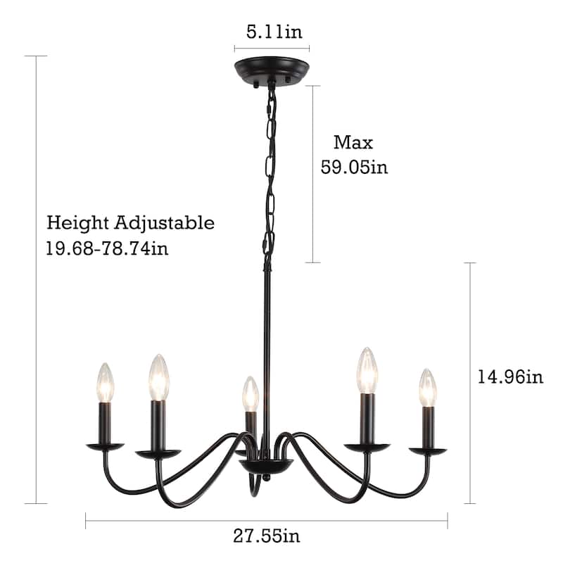 5-Light Farmhouse Chandeliers for Living Room Foyer Hallway Dining Room