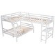 preview thumbnail 13 of 16, Modern L-Shaped Wooden Twin Size Loft Bed and Twin over Full Bunk Bed with Built-in Desk,Easy Assembly
