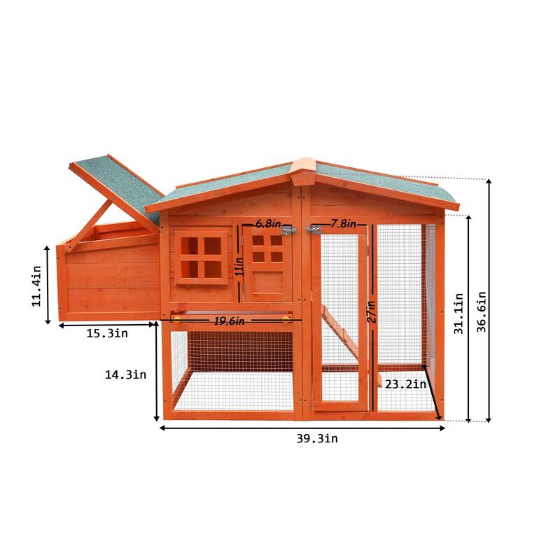 Wooden Chicken Coop Waterproof with Removable,Nesting Box