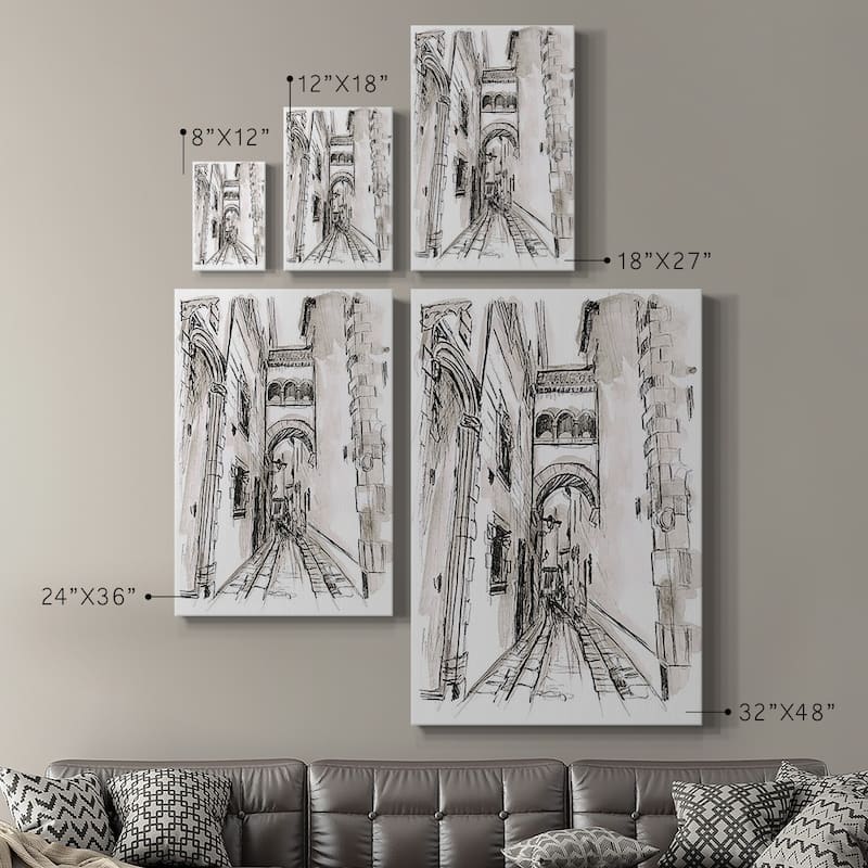Europe Street Sketches II Premium Gallery Wrapped Canvas - Ready to Hang
