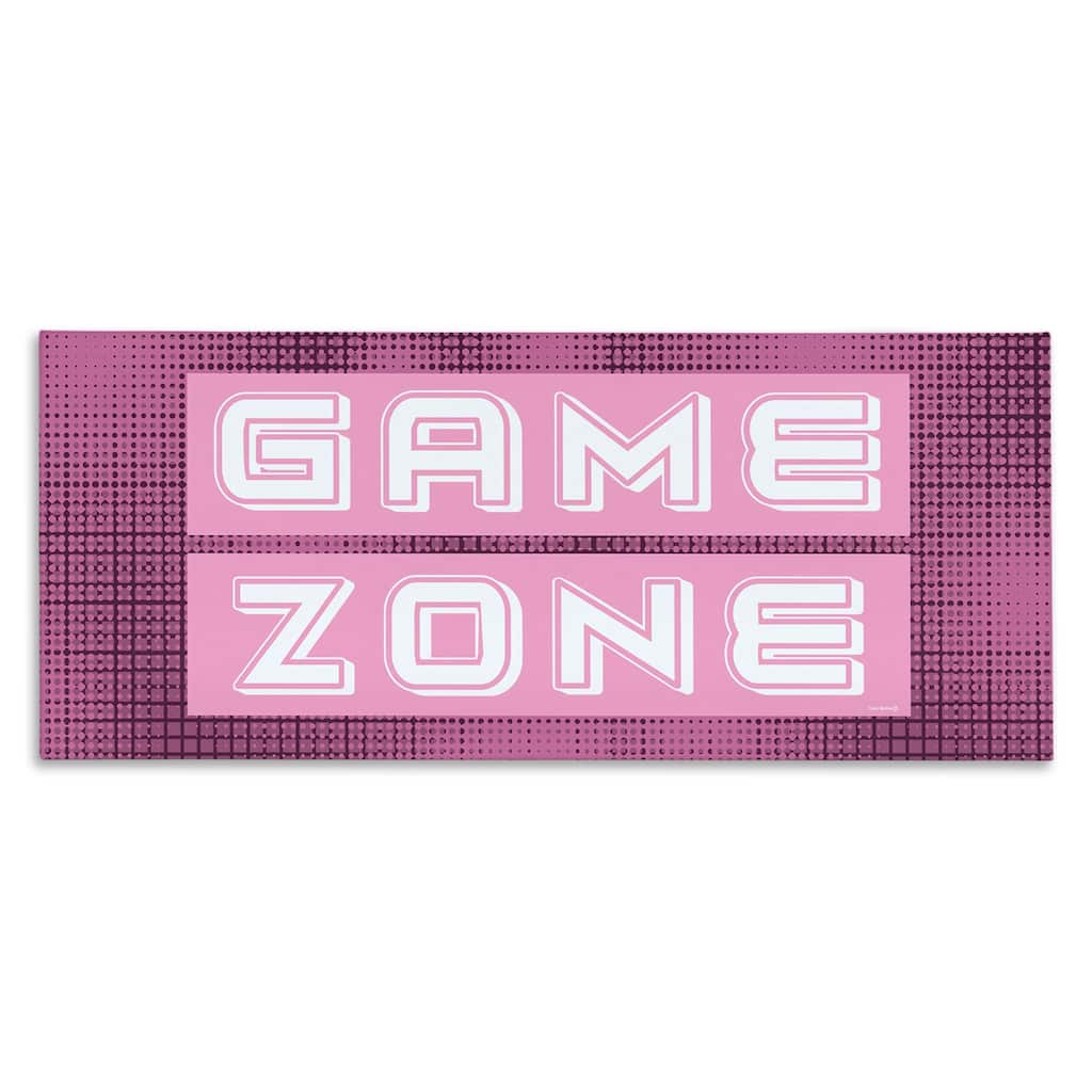 Stupell Retro Purple Game Zone Canvas Wall Art Design By Yass Naffas Designs