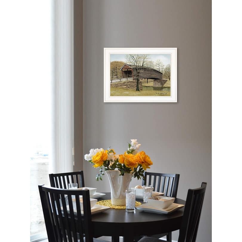 TrendyDecor4U Farmhouse "The Old Humpback Bridge" Framed Print Wall Art by Billy Jacobs
