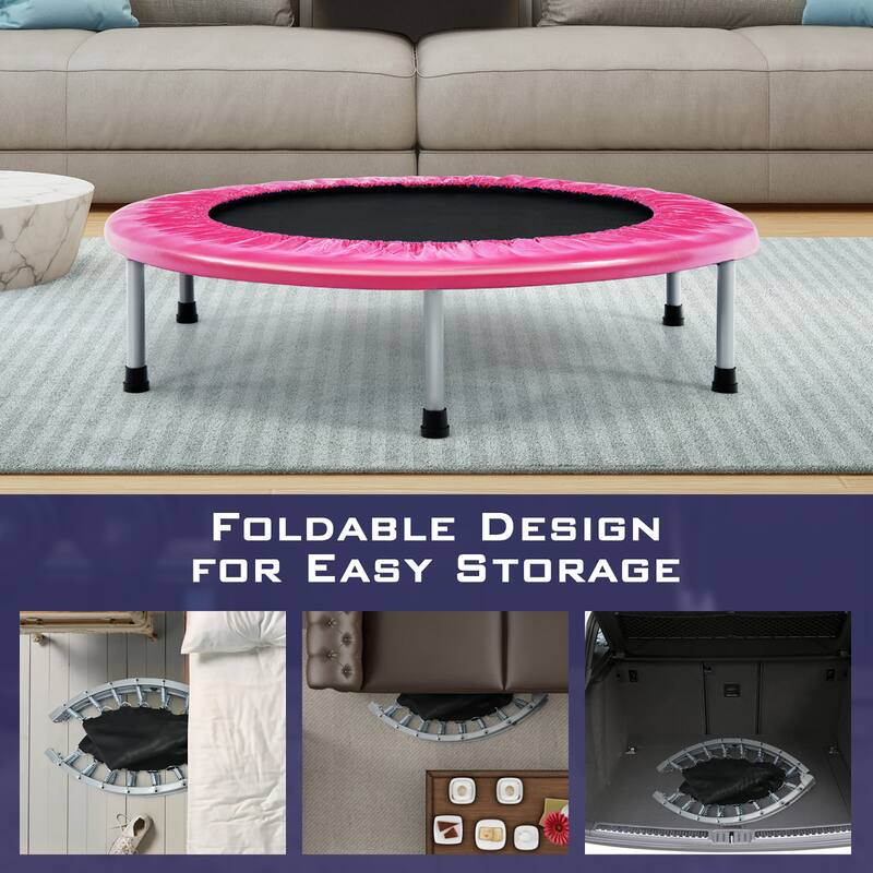 Gymax Mini Folding 36'' Trampoline Portable Recreational Fitness - See Details