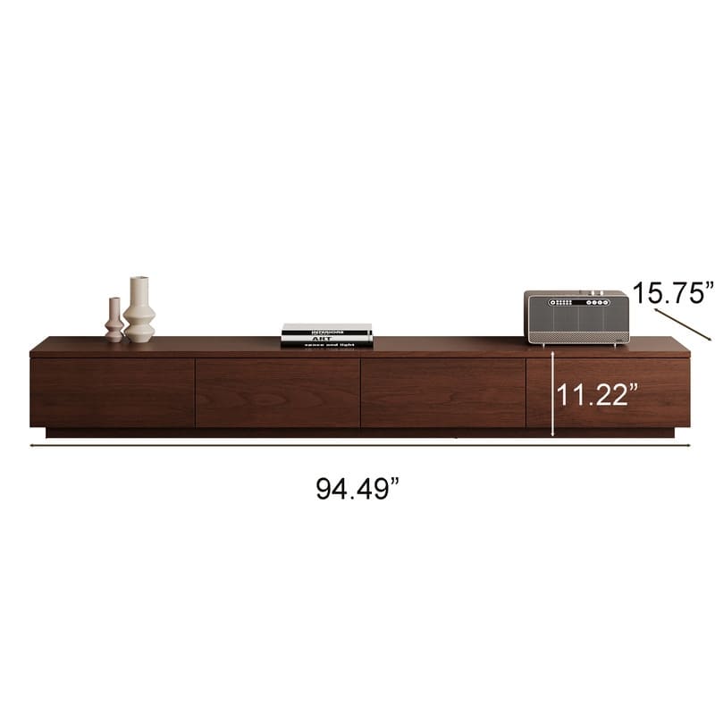 Mid Century Modern TV Stands,Brown Solid Wood Media Console with 3-6 Drawers
