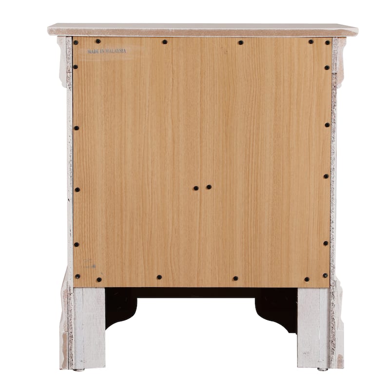 Traditional 21-in Metal Handholder 2-Drawer Wood Nightstand