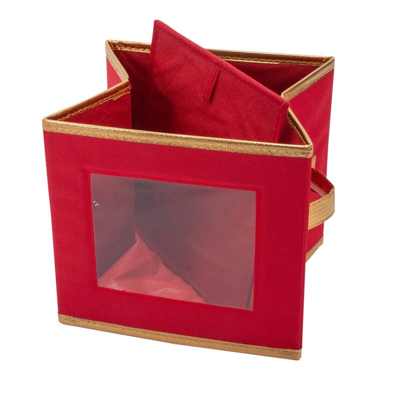 Simplify Holiday Salad Plate Dinnerware Storage Box with 12 Felt Dividers
