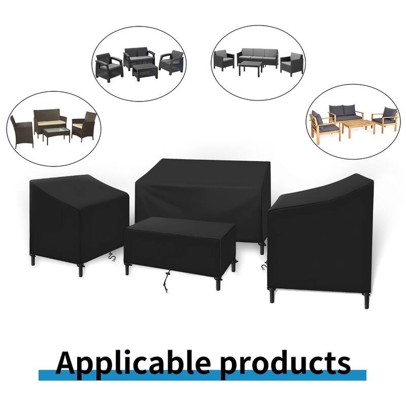 Outdoor Patio Furniture Covers 4Piece Set Furniture Cover Waterproof