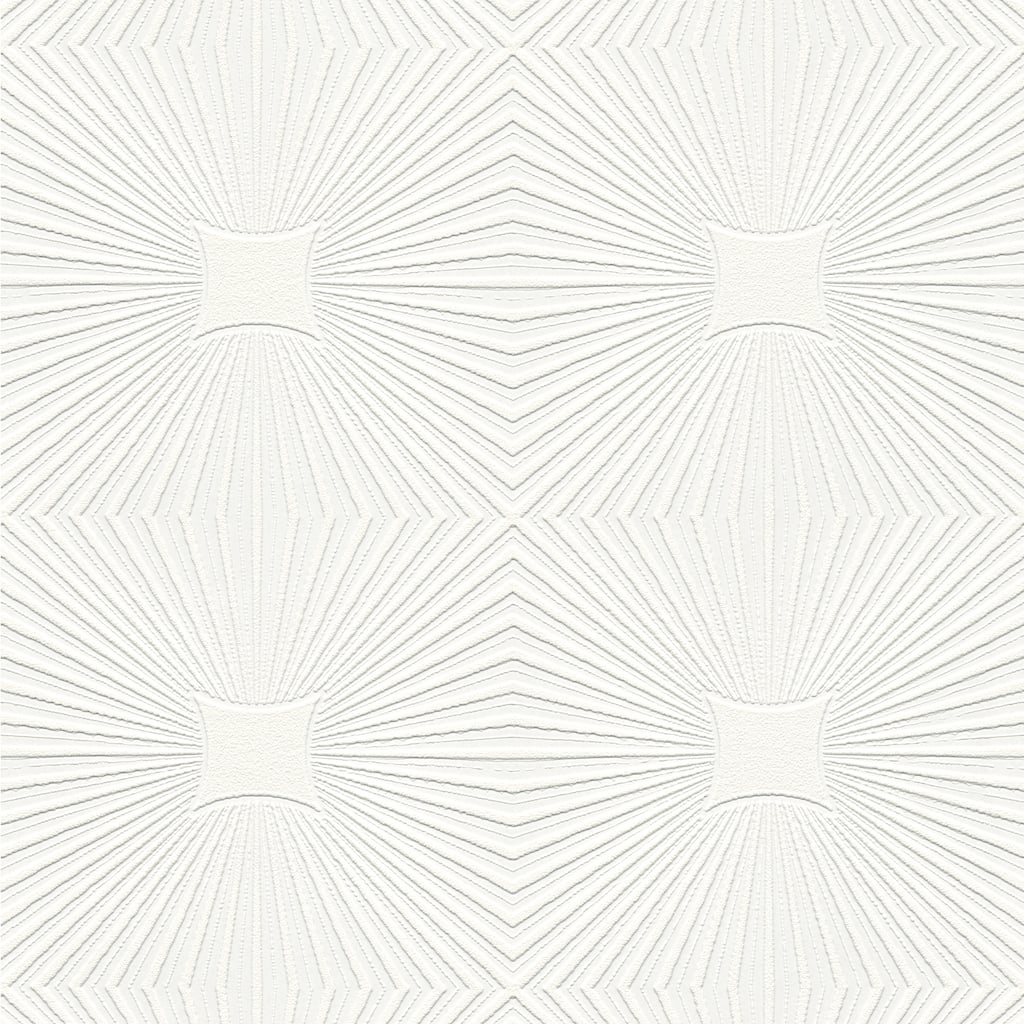 Brewster Silvie White Tin Burst Paintable Wallpaper - 396in x 20.9in x 0.025in