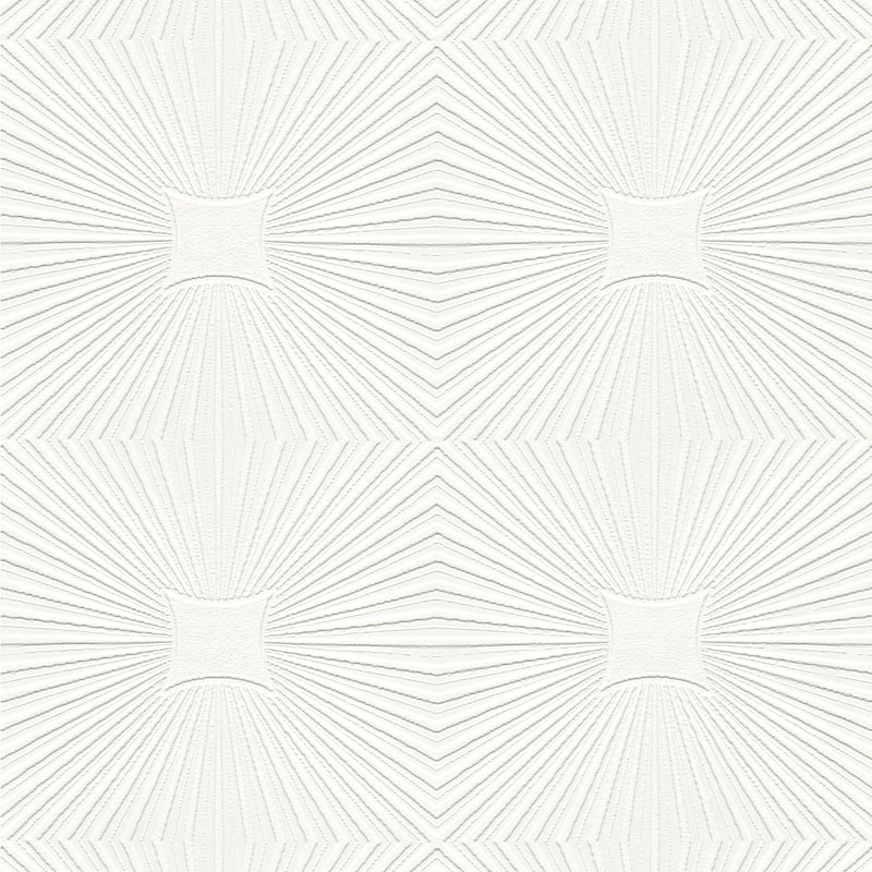 Brewster Silvie White Tin Burst Paintable Wallpaper - 396in x 20.9in x 0.025in