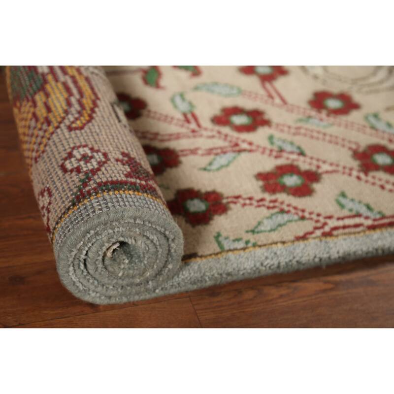 Animals Design Ziegler Indian Accent Rug Handmade Wool Carpet - 2'7"x 6'0"