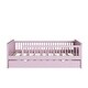 preview thumbnail 10 of 13, Low Profile Twin Size Kids Platform Bed with Guardrail, Multifunctional Wood Bed Frame with Trundle Bed